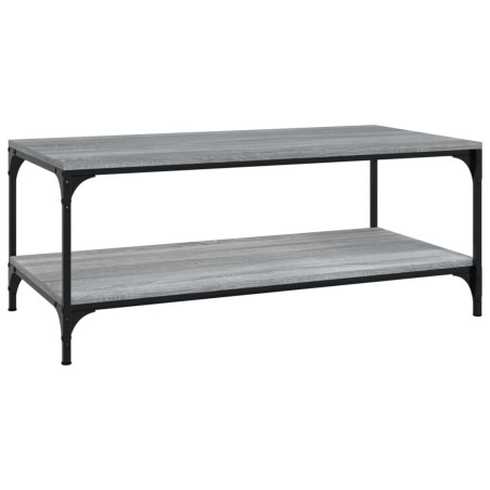 vidaXL Mesa de centro madera contrachapada gris Sonoma 100x50x40 cm