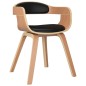 vidaXL Silla de comedor de cuero sintético y madera curvada negro vidaXL Silla de comedor de cuero sintético y madera curvada negro
