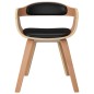 vidaXL Silla de comedor de cuero sintético y madera curvada negro vidaXL Silla de comedor de cuero sintético y madera curvada negro