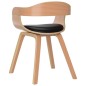 vidaXL Silla de comedor de cuero sintético y madera curvada negro vidaXL Silla de comedor de cuero sintético y madera curvada negro