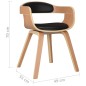 vidaXL Silla de comedor de cuero sintético y madera curvada negro vidaXL Silla de comedor de cuero sintético y madera curvada negro