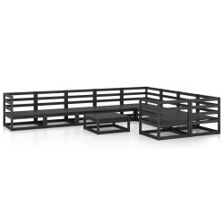 vidaXL Juego de muebles de jardín 10 piezas madera maciza de pino