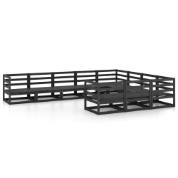 vidaXL Juego de muebles de jardín 10 piezas madera maciza de pino