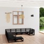 vidaXL Juego de muebles de jardín 11 piezas madera maciza de pino