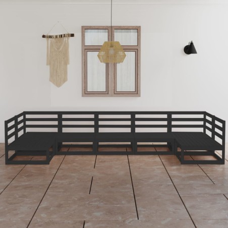 vidaXL Juego de muebles de jardín 7 piezas madera maciza de pino