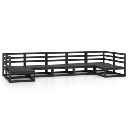vidaXL Juego de muebles de jardín 7 piezas madera maciza de pino