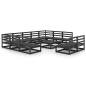 vidaXL Juego de muebles de jardín 12 piezas madera maciza de pino vidaXL Juego de muebles de jardín 12 piezas madera maciza de pino