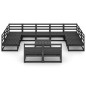 vidaXL Juego de muebles de jardín 12 piezas madera maciza de pino vidaXL Juego de muebles de jardín 12 piezas madera maciza de pino