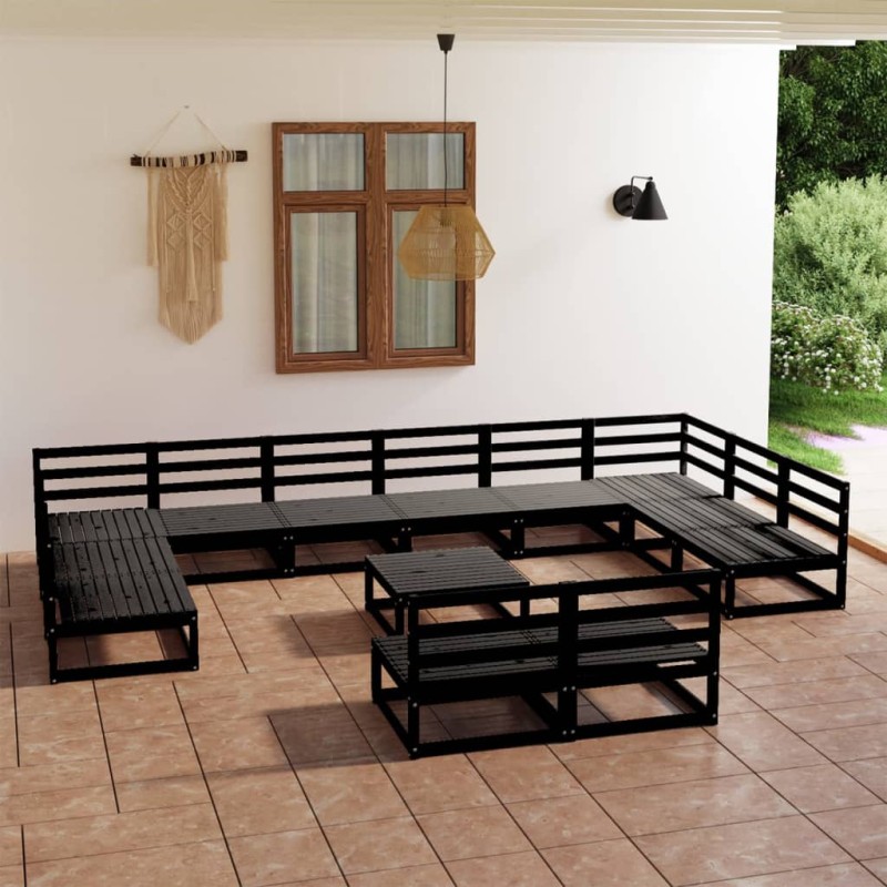 vidaXL Juego de muebles de jardín 13 piezas madera maciza de pino vidaXL Juego de muebles de jardín 13 piezas madera maciza de pino