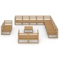 vidaXL Juego de muebles de jardín 14 piezas madera maciza de pino vidaXL Juego de muebles de jardín 14 piezas madera maciza de pino