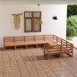 vidaXL Juego de muebles de jardín 9 piezas madera maciza de pino vidaXL Juego de muebles de jardín 9 piezas madera maciza de pino