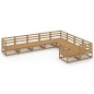 vidaXL Juego de muebles de jardín 9 piezas madera maciza de pino vidaXL Juego de muebles de jardín 9 piezas madera maciza de pino