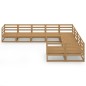 vidaXL Juego de muebles de jardín 9 piezas madera maciza de pino vidaXL Juego de muebles de jardín 9 piezas madera maciza de pino
