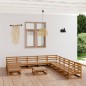 vidaXL Juego de muebles de jardín 12 piezas madera maciza de pino vidaXL Juego de muebles de jardín 12 piezas madera maciza de pino