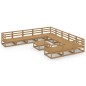 vidaXL Juego de muebles de jardín 12 piezas madera maciza de pino vidaXL Juego de muebles de jardín 12 piezas madera maciza de pino