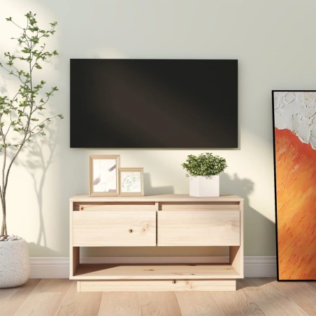 vidaXL Mueble de TV de madera maciza de pino 74x34x40 cm