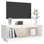 vidaXL Mueble de TV de madera maciza de pino blanco 90x35x35 cm vidaXL Mueble de TV de madera maciza de pino blanco 90x35x35 cm