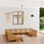 vidaXL Juego de muebles de jardín 12 piezas madera maciza de pino vidaXL Juego de muebles de jardín 12 piezas madera maciza de pino