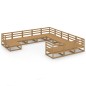 vidaXL Juego de muebles de jardín 12 piezas madera maciza de pino vidaXL Juego de muebles de jardín 12 piezas madera maciza de pino