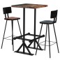 vidaXL Muebles de bar 3 piezas madera maciza reciclada multicolor vidaXL Muebles de bar 3 piezas madera maciza reciclada multicolor