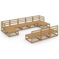 vidaXL Juego de muebles de jardín 10 piezas madera maciza de pino vidaXL Juego de muebles de jardín 10 piezas madera maciza de pino