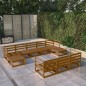 vidaXL Juego de muebles de jardín 10 piezas madera maciza de pino vidaXL Juego de muebles de jardín 10 piezas madera maciza de pino