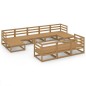 vidaXL Juego de muebles de jardín 10 piezas madera maciza de pino vidaXL Juego de muebles de jardín 10 piezas madera maciza de pino