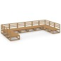 vidaXL Juego de muebles de jardín 10 piezas madera maciza de pino vidaXL Juego de muebles de jardín 10 piezas madera maciza de pino