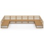 vidaXL Juego de muebles de jardín 10 piezas madera maciza de pino vidaXL Juego de muebles de jardín 10 piezas madera maciza de pino