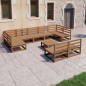 vidaXL Juego de muebles de jardín 10 piezas madera maciza de pino vidaXL Juego de muebles de jardín 10 piezas madera maciza de pino