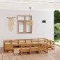 vidaXL Juego de muebles de jardín 13 piezas madera maciza de pino vidaXL Juego de muebles de jardín 13 piezas madera maciza de pino