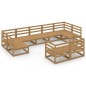 vidaXL Juego de muebles de jardín 9 piezas madera maciza de pino vidaXL Juego de muebles de jardín 9 piezas madera maciza de pino