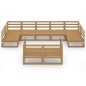 vidaXL Juego de muebles de jardín 9 piezas madera maciza de pino vidaXL Juego de muebles de jardín 9 piezas madera maciza de pino