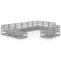 vidaXL Juego de muebles de jardín 12 piezas madera maciza de pino