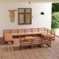 vidaXL Juego de muebles de jardín 14 piezas madera maciza de pino vidaXL Juego de muebles de jardín 14 piezas madera maciza de pino
