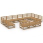 vidaXL Juego de muebles de jardín 14 piezas madera maciza de pino vidaXL Juego de muebles de jardín 14 piezas madera maciza de pino