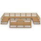 vidaXL Juego de muebles de jardín 14 piezas madera maciza de pino vidaXL Juego de muebles de jardín 14 piezas madera maciza de pino
