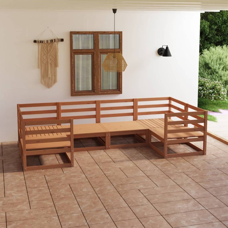 vidaXL Juego de muebles de jardín 6 piezas madera maciza de pino vidaXL Juego de muebles de jardín 6 piezas madera maciza de pino