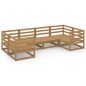 vidaXL Juego de muebles de jardín 6 piezas madera maciza de pino vidaXL Juego de muebles de jardín 6 piezas madera maciza de pino