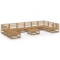 vidaXL Juego de muebles de jardín 11 piezas madera maciza de pino