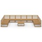 vidaXL Juego de muebles de jardín 11 piezas madera maciza de pino