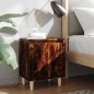 vidaXL Mesitas de noche 2 uds patas madera roble ahumado 40x30x50 cm vidaXL Mesitas de noche 2 uds patas madera roble ahumado 40x30x50 cm