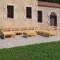 vidaXL Juego de muebles de jardín 9 piezas madera maciza de pino