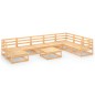 vidaXL Juego de muebles de jardín 9 piezas madera maciza de pino
