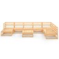 vidaXL Juego de muebles de jardín 9 piezas madera maciza de pino