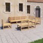 vidaXL Juego de muebles de jardín 9 piezas madera maciza de pino vidaXL Juego de muebles de jardín 9 piezas madera maciza de pino