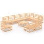 vidaXL Juego de muebles de jardín 11 piezas madera maciza de pino