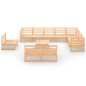 vidaXL Juego de muebles de jardín 11 piezas madera maciza de pino