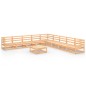 vidaXL Juego de muebles de jardín 10 piezas madera maciza de pino vidaXL Juego de muebles de jardín 10 piezas madera maciza de pino