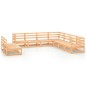 vidaXL Juego de muebles de jardín 9 pzas y cojines madera pino maciza